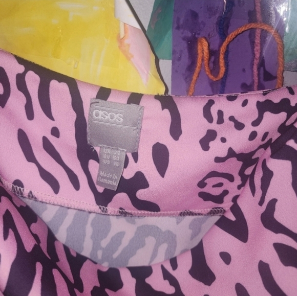 Nwot Asos Curve 18 satin animal print COWL NECK cami - Picture 3 of 5